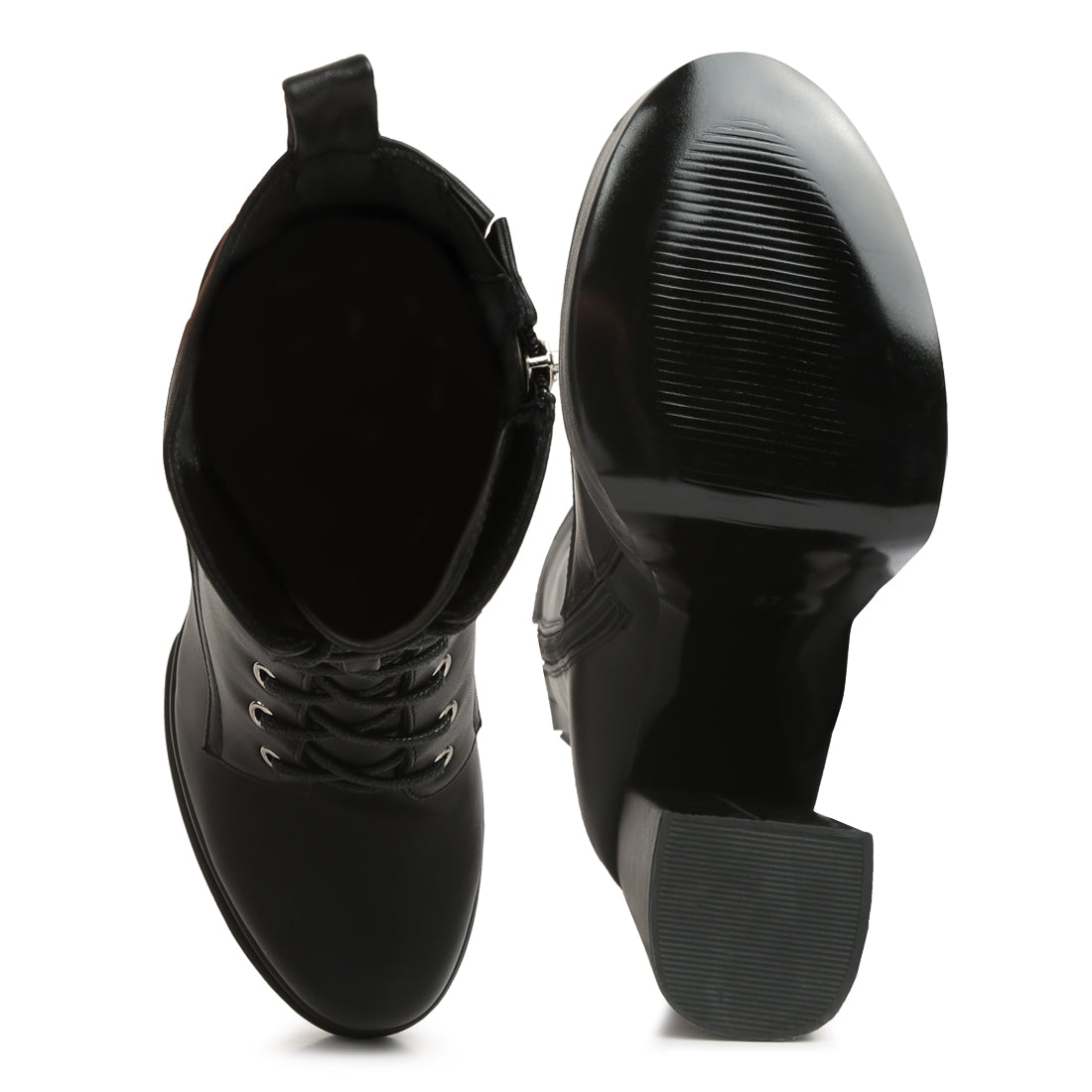 high heeled ankle boots#color_black