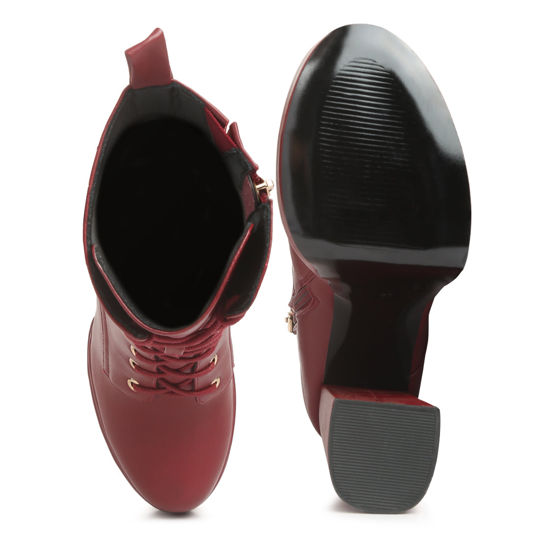 high heeled ankle boots#color_burgundy