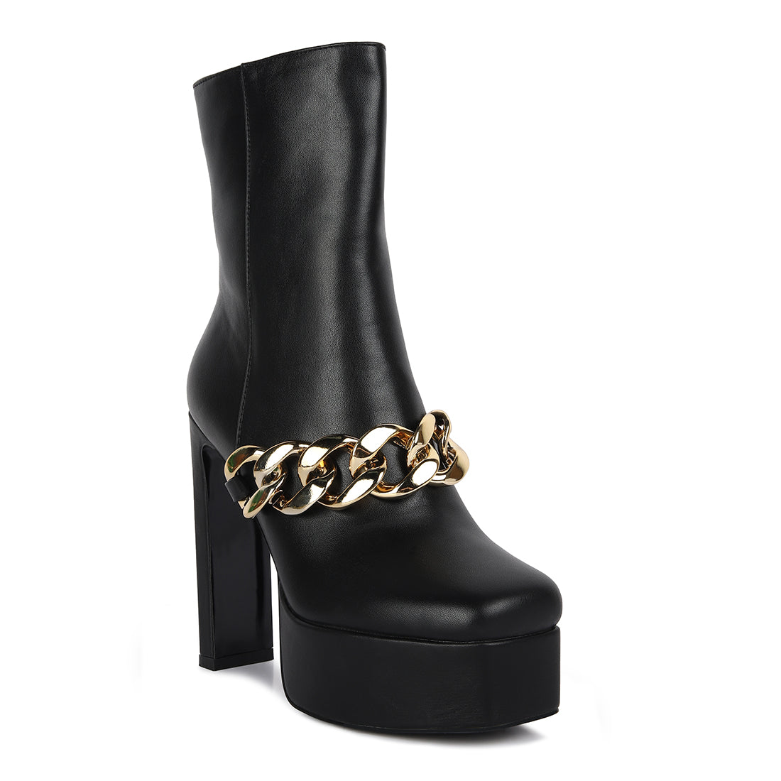 high platform ankle boots#color_black