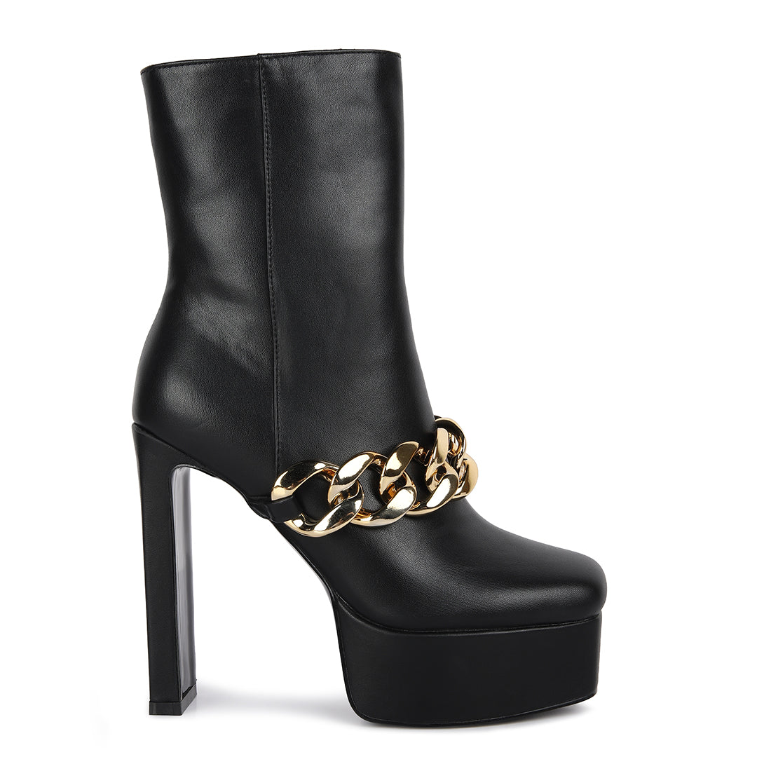 high platform ankle boots#color_black
