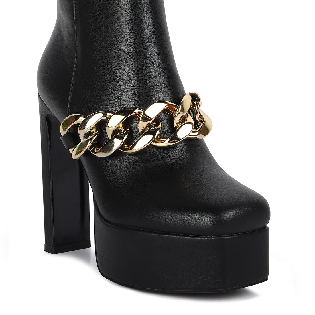 high platform ankle boots#color_black