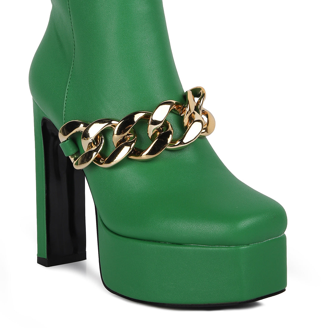 high platform ankle boots#color_green