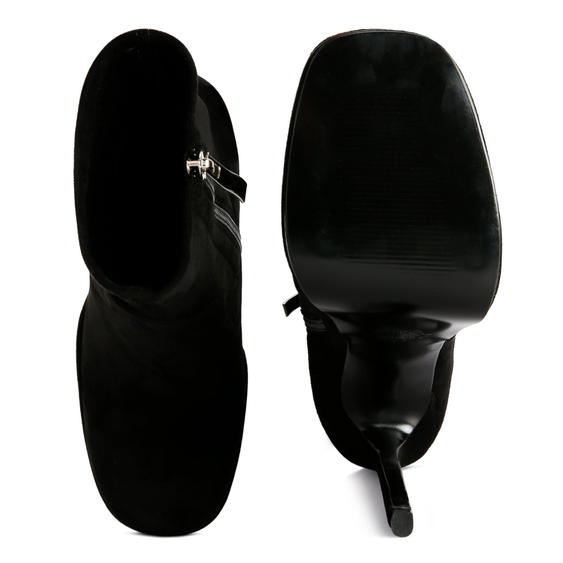 high heeled ankle boot#color_black