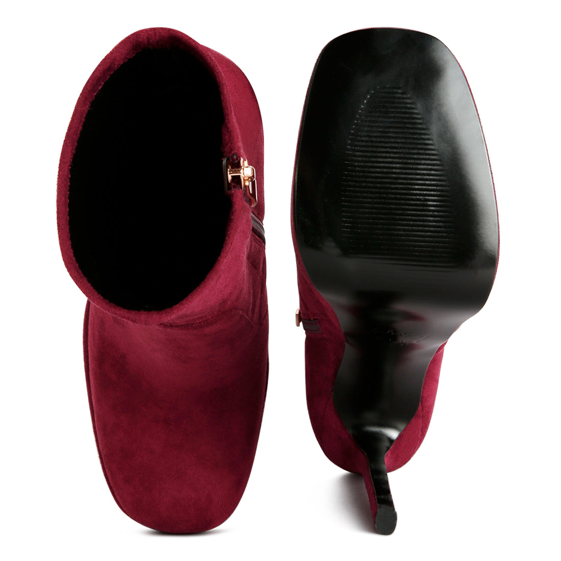 high heeled ankle boot#color_burgundy