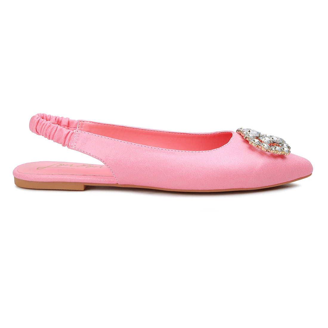 metallic diamante flats mules#color_blush