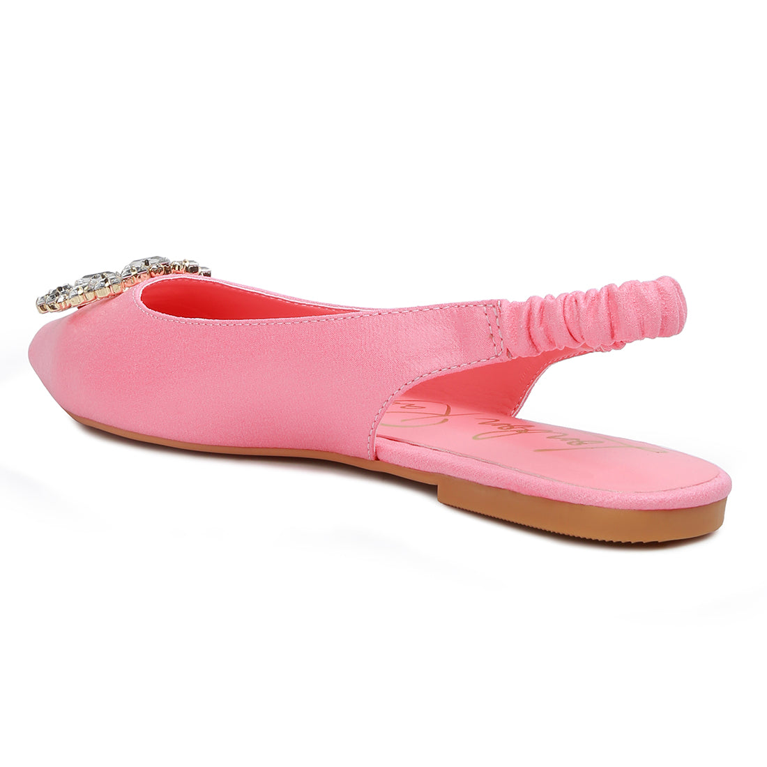 metallic diamante flats mules#color_blush