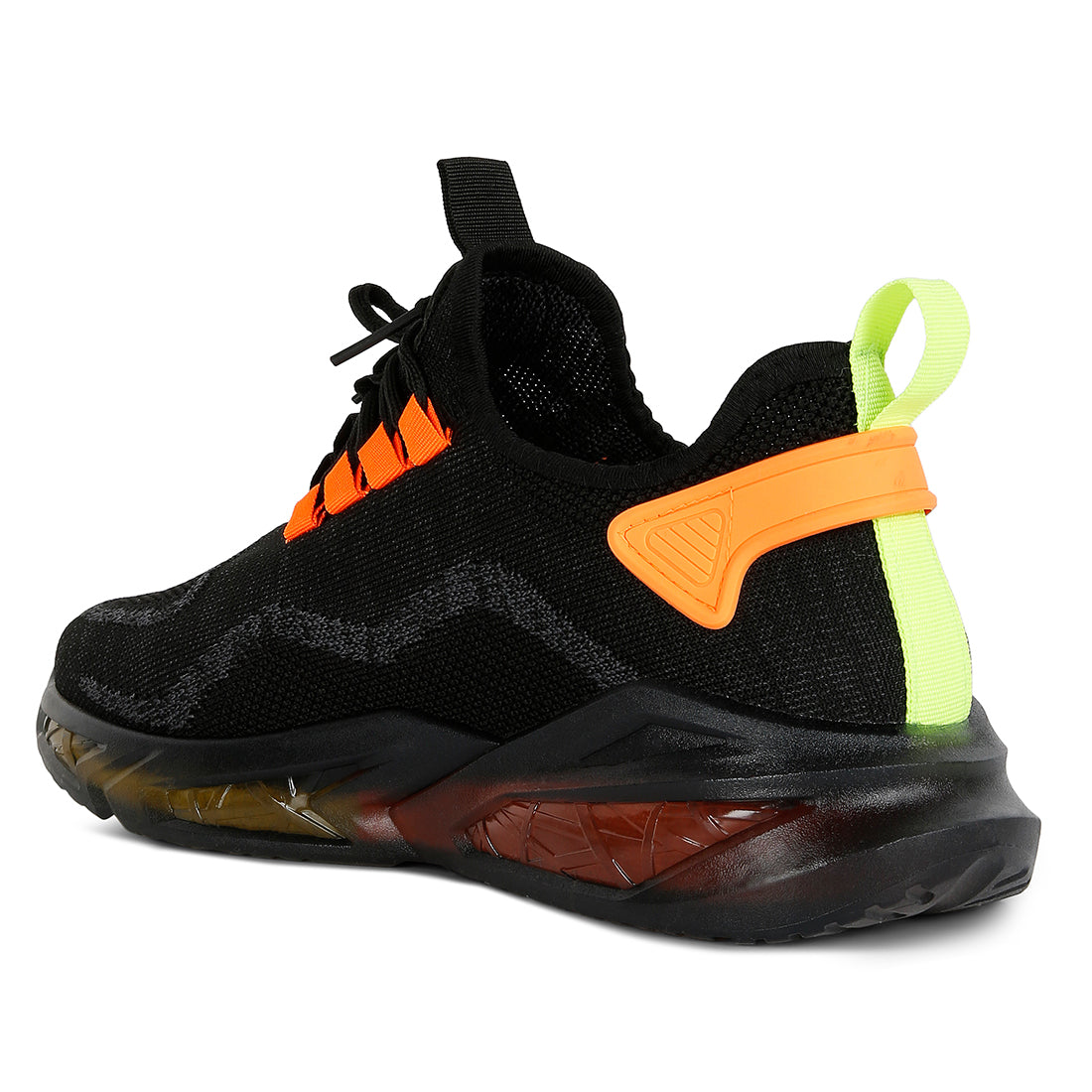 fly knit running sneakers#color_black