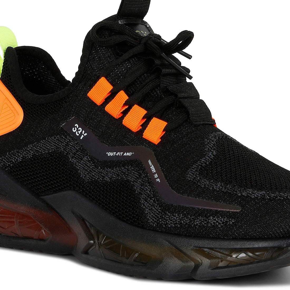 fly knit running sneakers#color_black