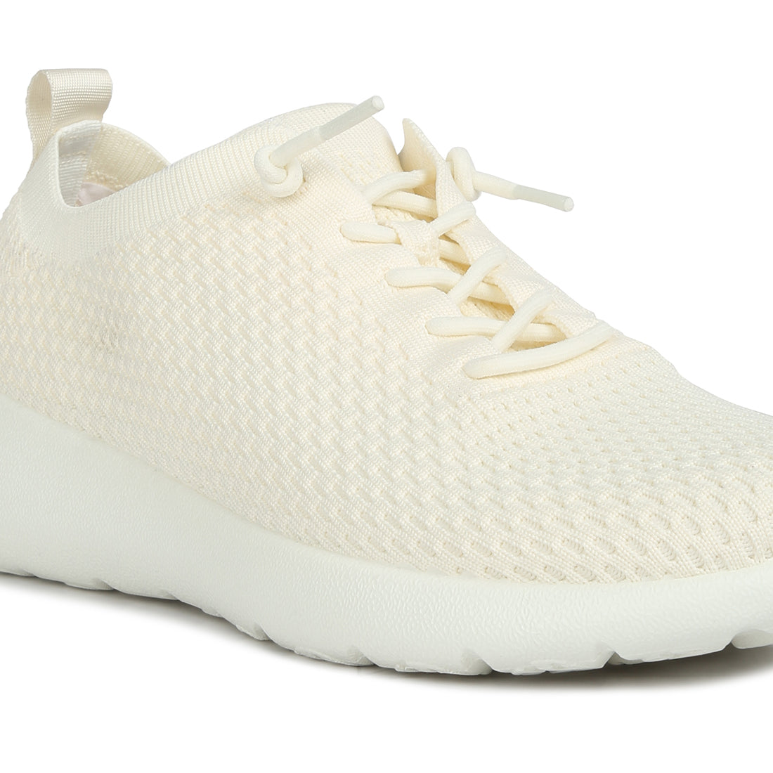 knitted lace up sneakers#color_beige