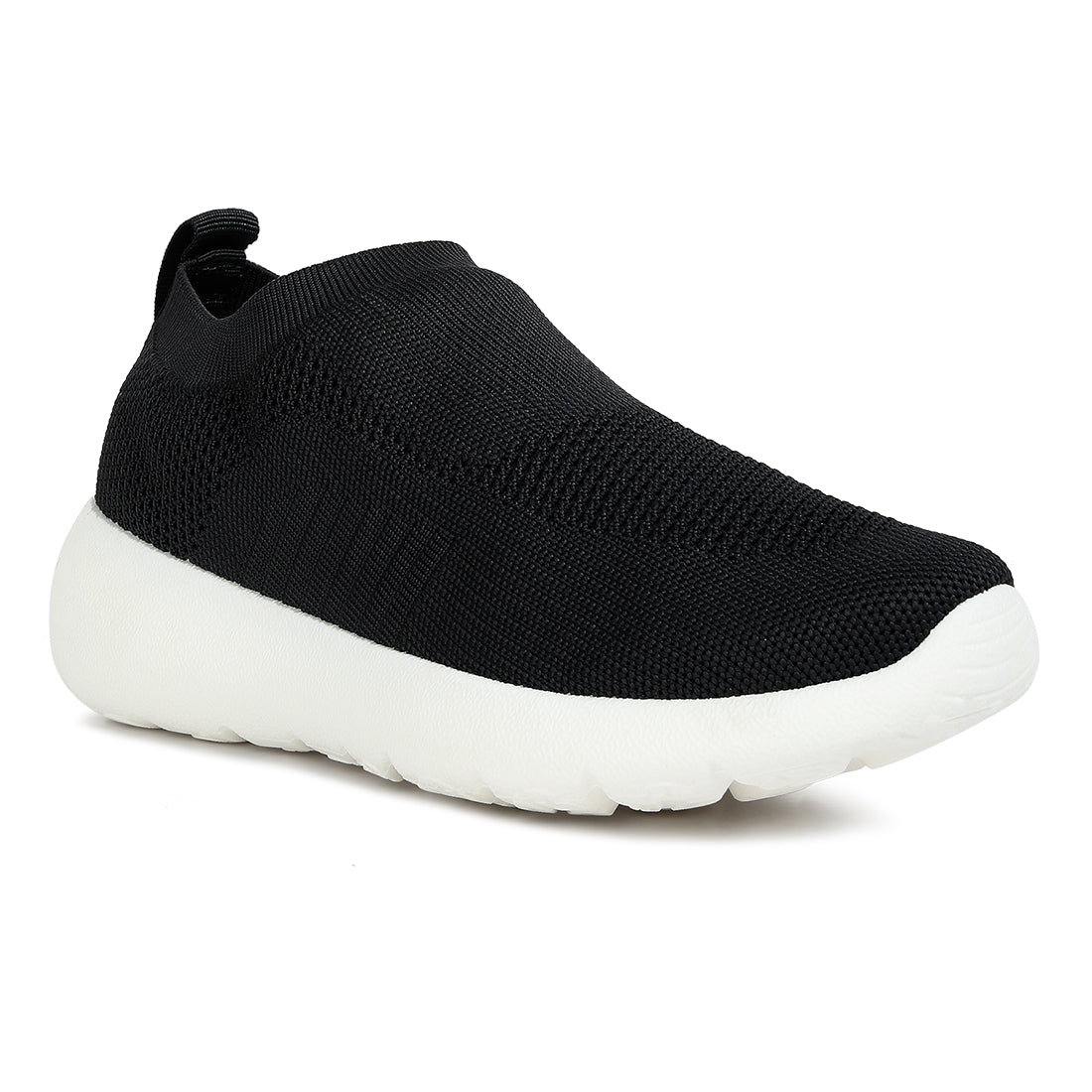 knitted slip on sneakers#color_black