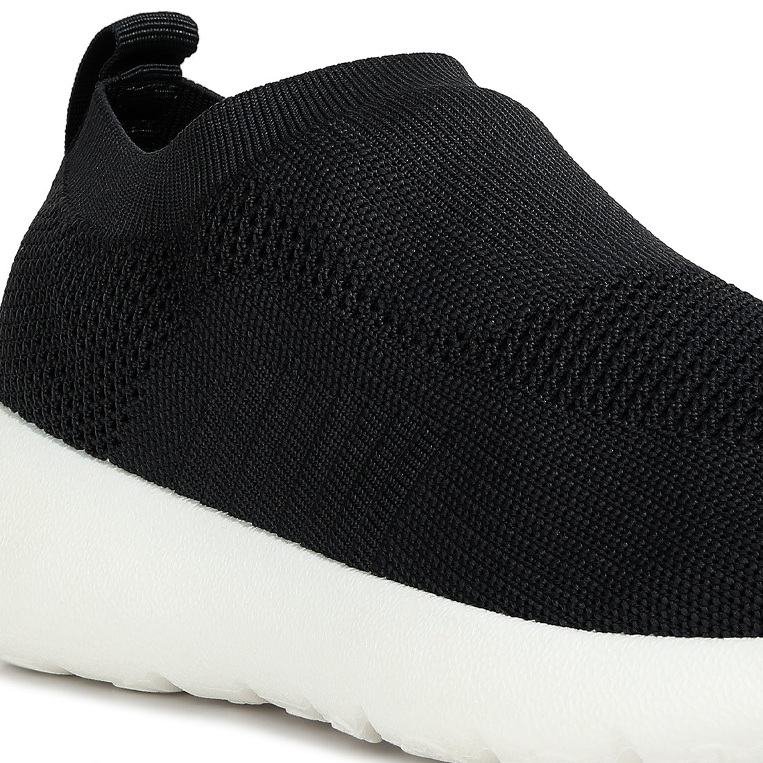 knitted slip on sneakers#color_black