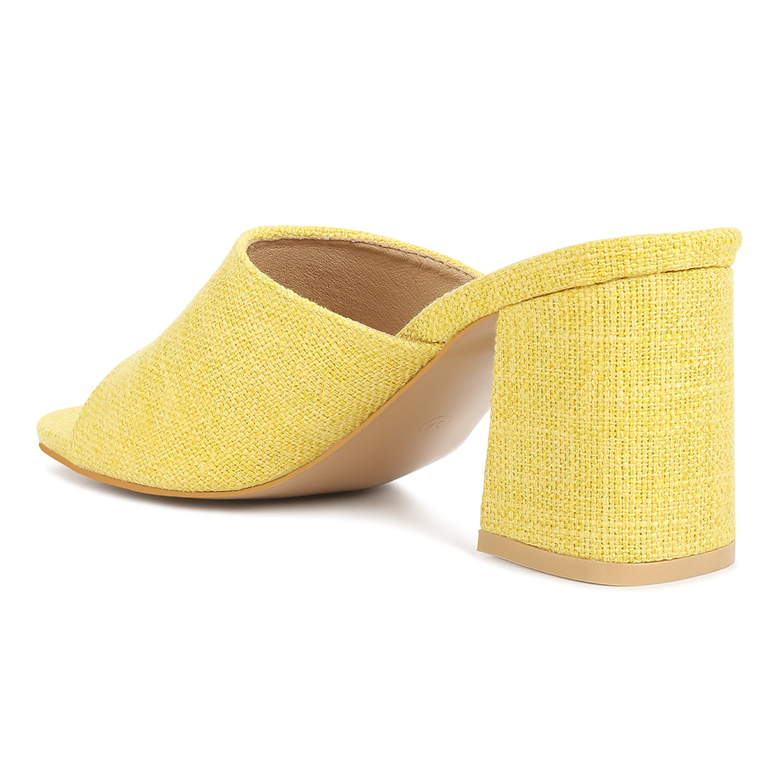 block heel slip on sandals#color_yellow