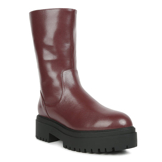 panelled lug sole boots#color_burgundy