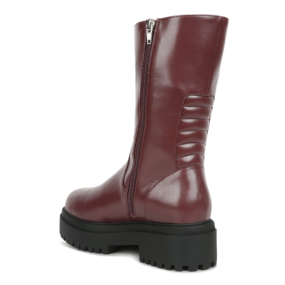 panelled lug sole boots#color_burgundy