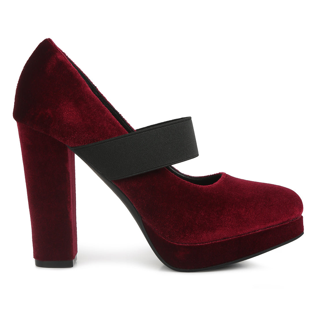 high block heel velvet pumps#color_burgundy