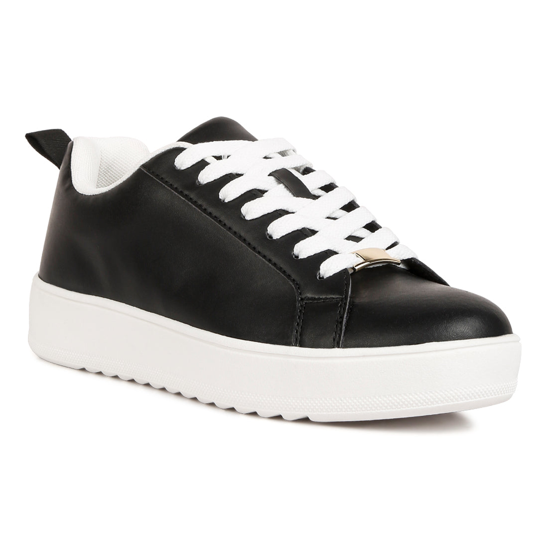 faux leather sneakers#color_black