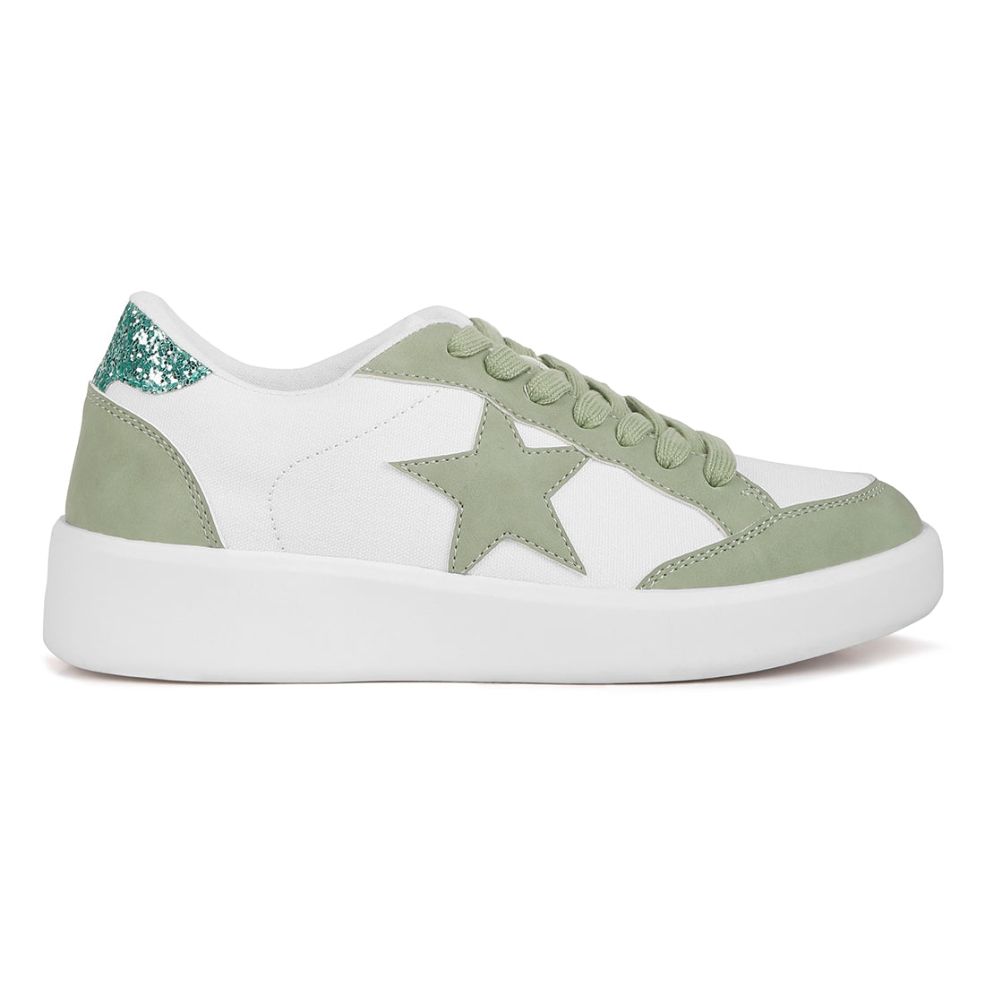 glitter detail star sneakers#color_green