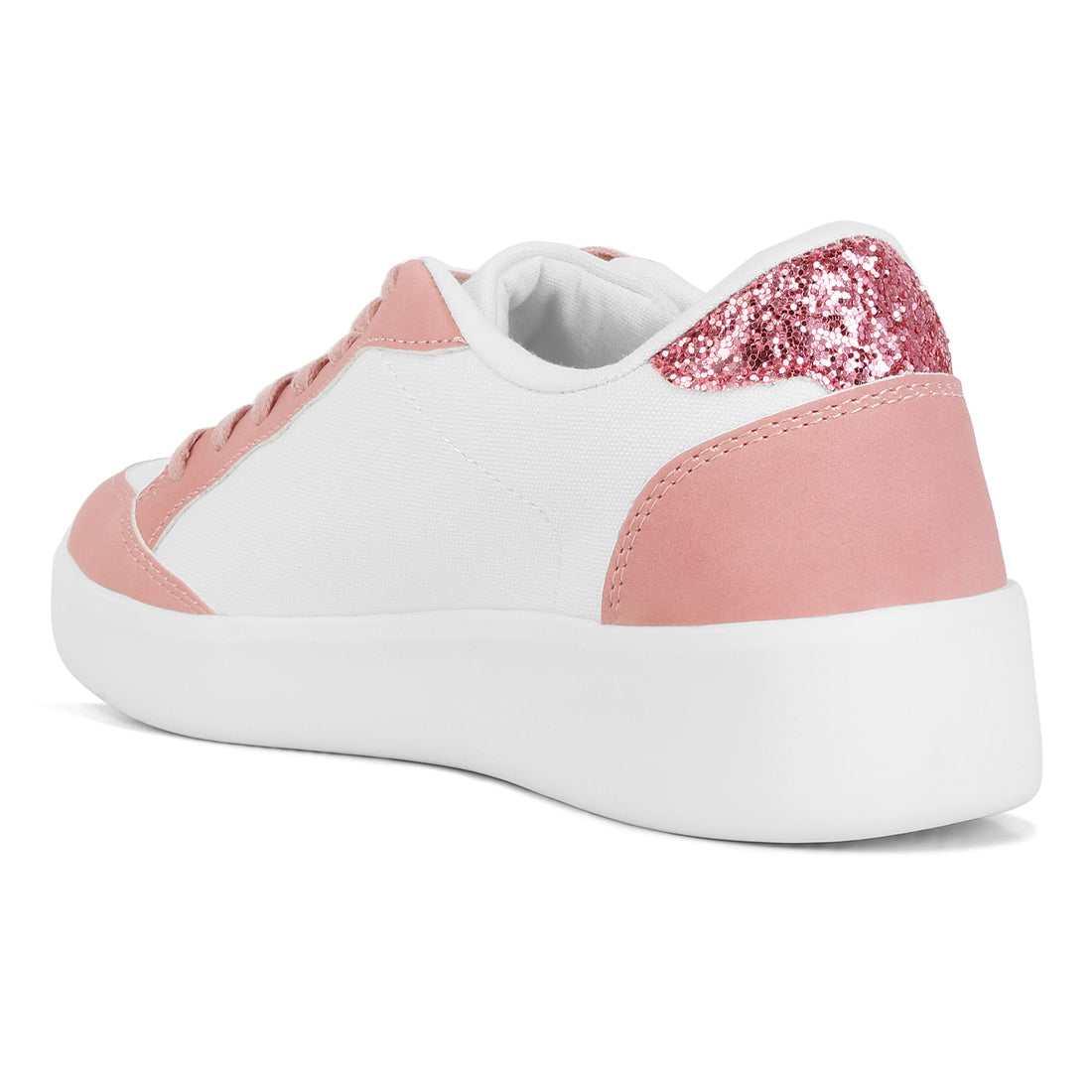 glitter detail star sneakers#color_pink
