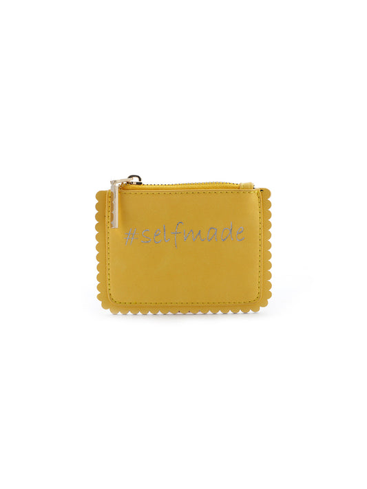 Printed Yellow Coin Purse - Yellow