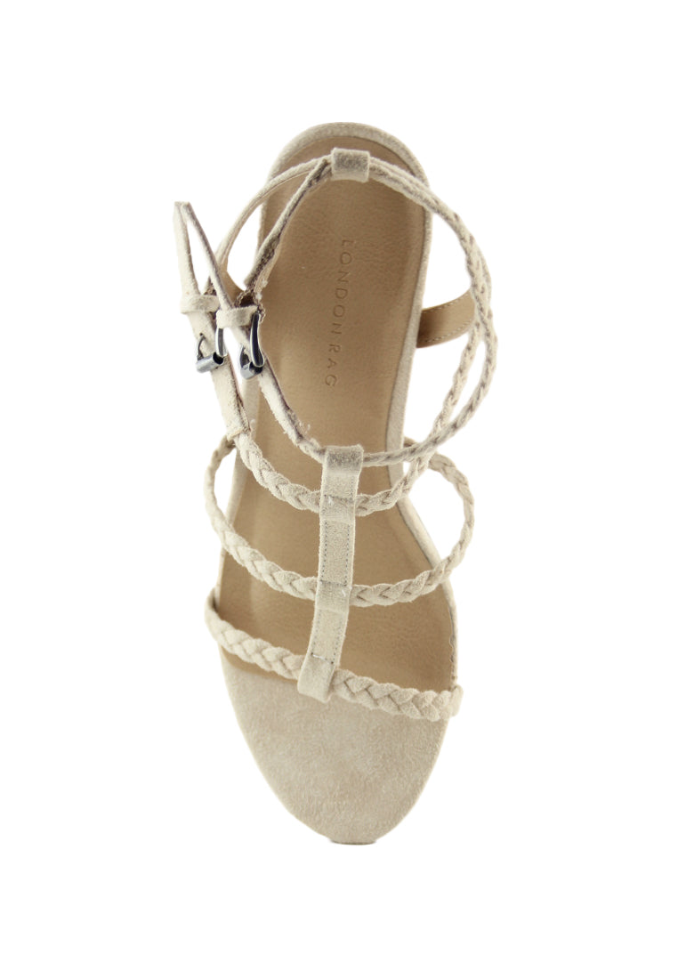 Ivory Heels Sandals - Beige