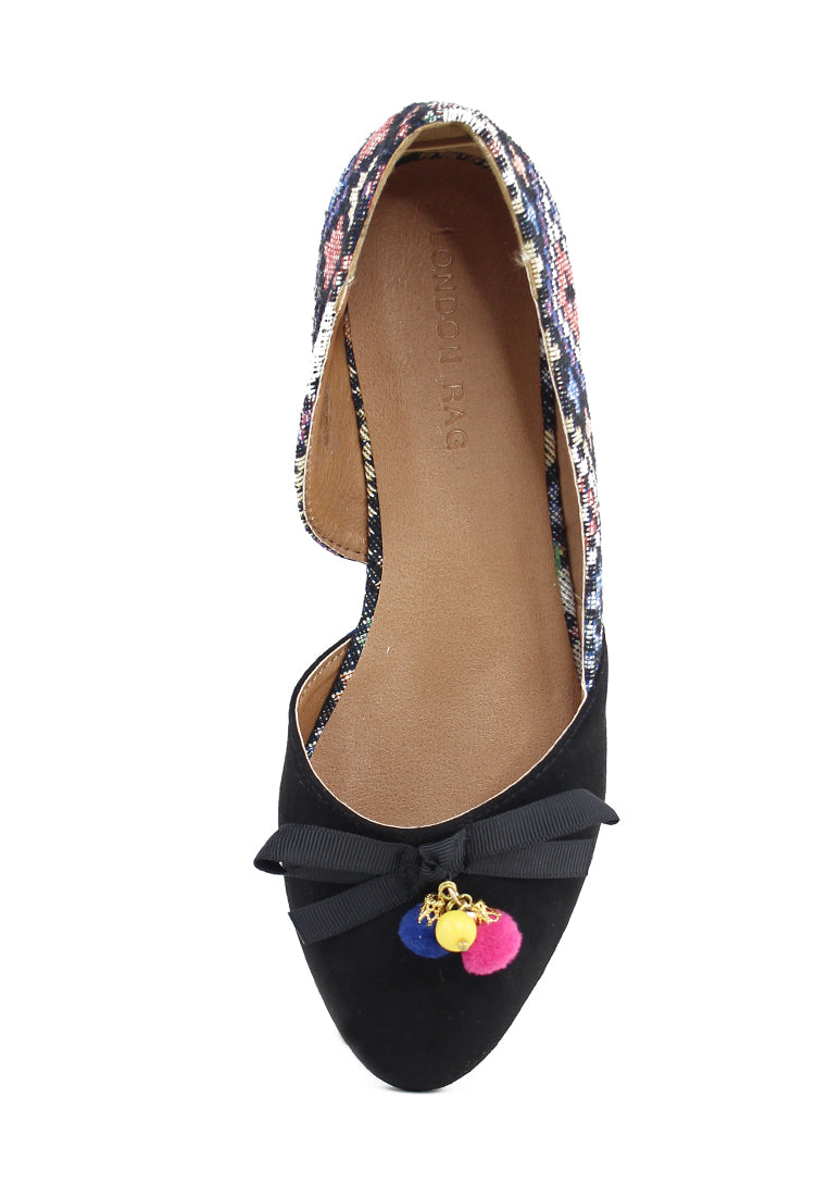 Black Printed Ballerina - Black