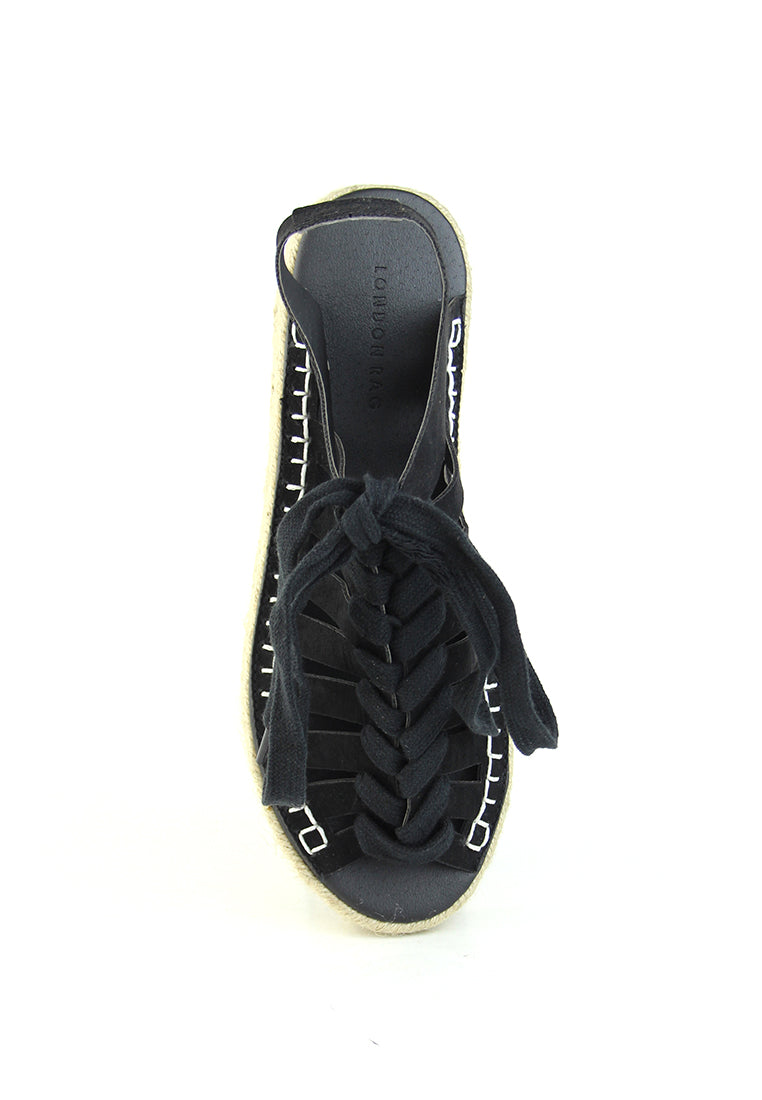 Black Peep Toes Sandals - Black