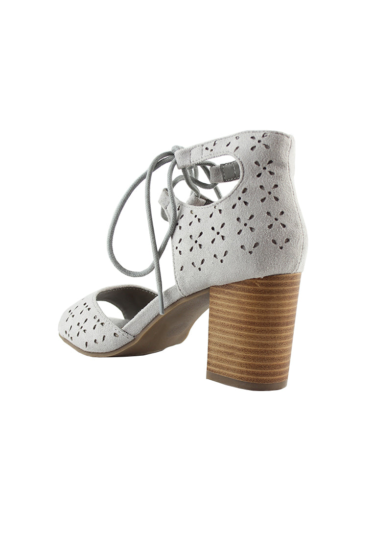 Lt.Grey Heels Sandals - Grey