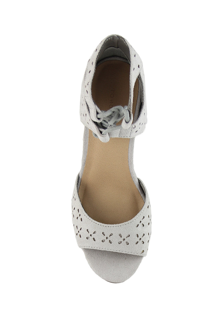 Lt.Grey Heels Sandals - Grey