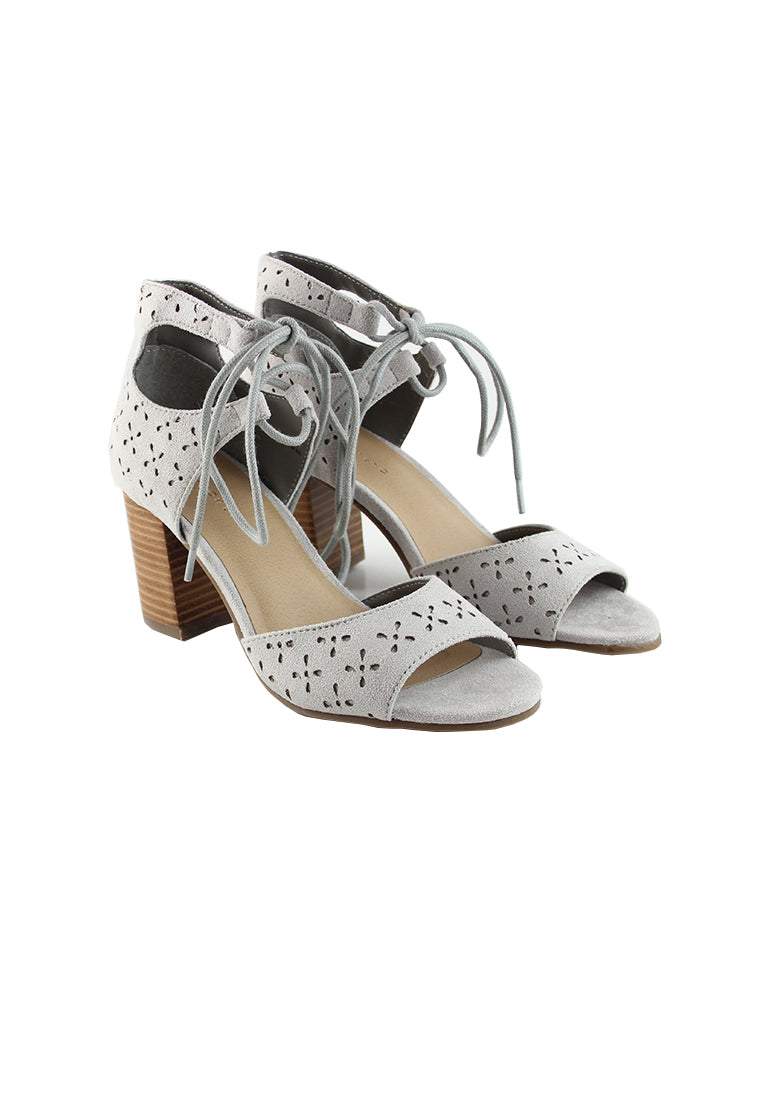 Lt.Grey Heels Sandals - Grey