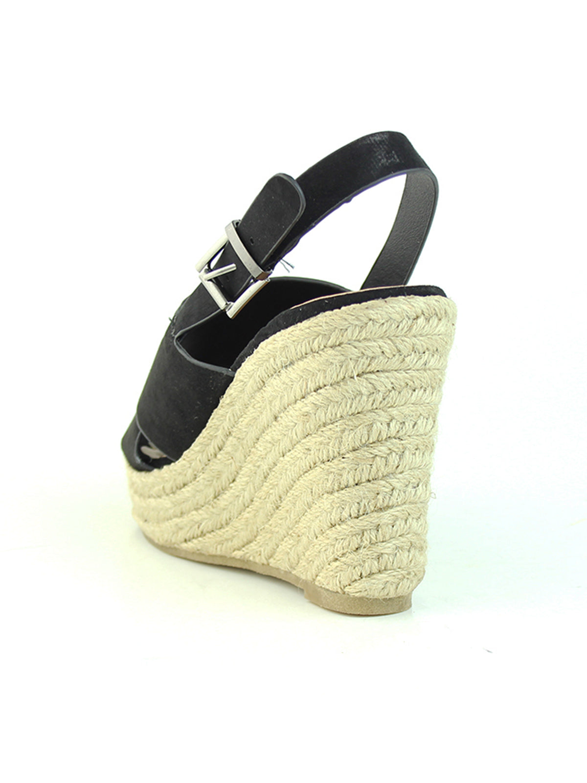 Black Wedge Sandals - Black