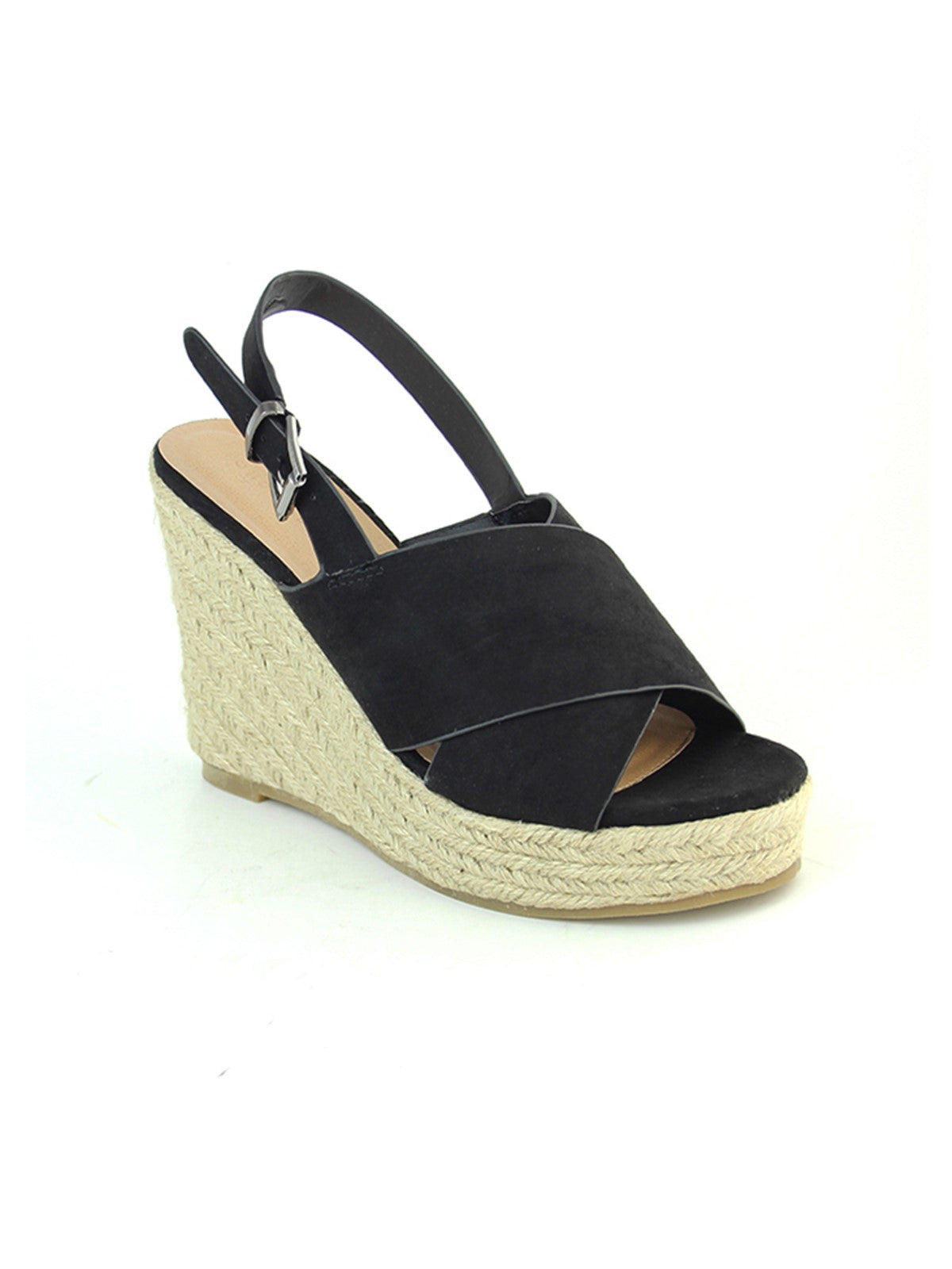 Black Wedge Sandals