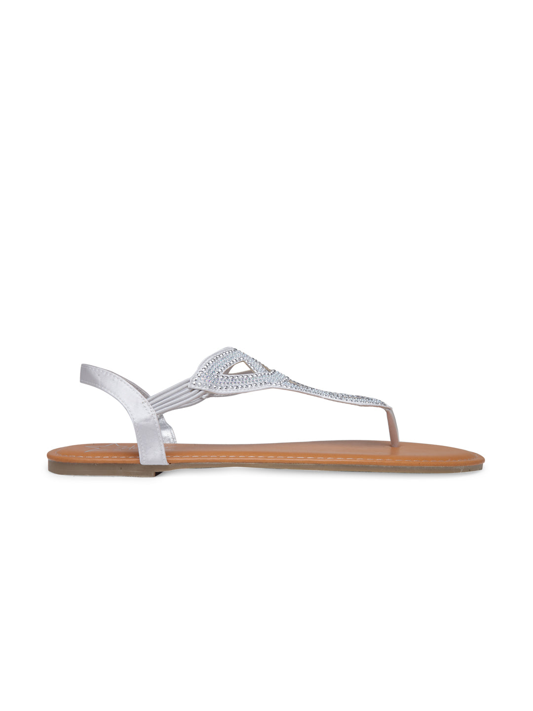 Silver Flat Sandals - Silver
