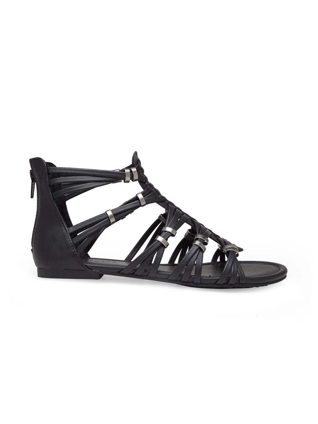 Black Flat Sandal - Black