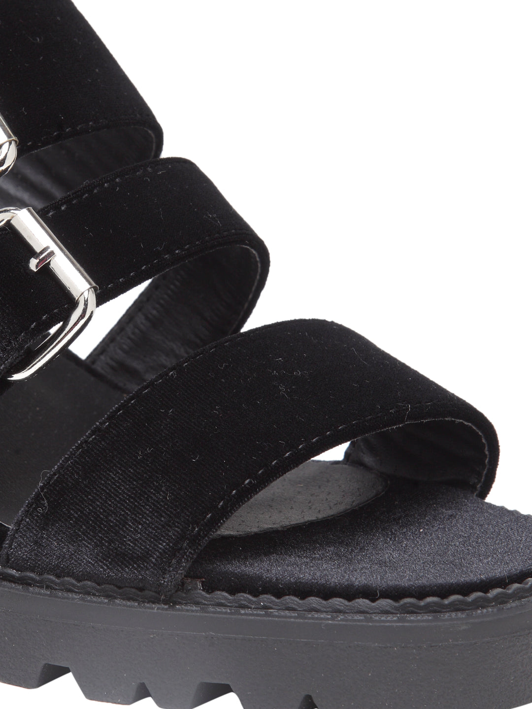 Platform Heeled Sandal - Black