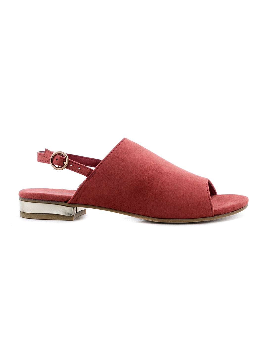 Rust Flat Sandals - Orange