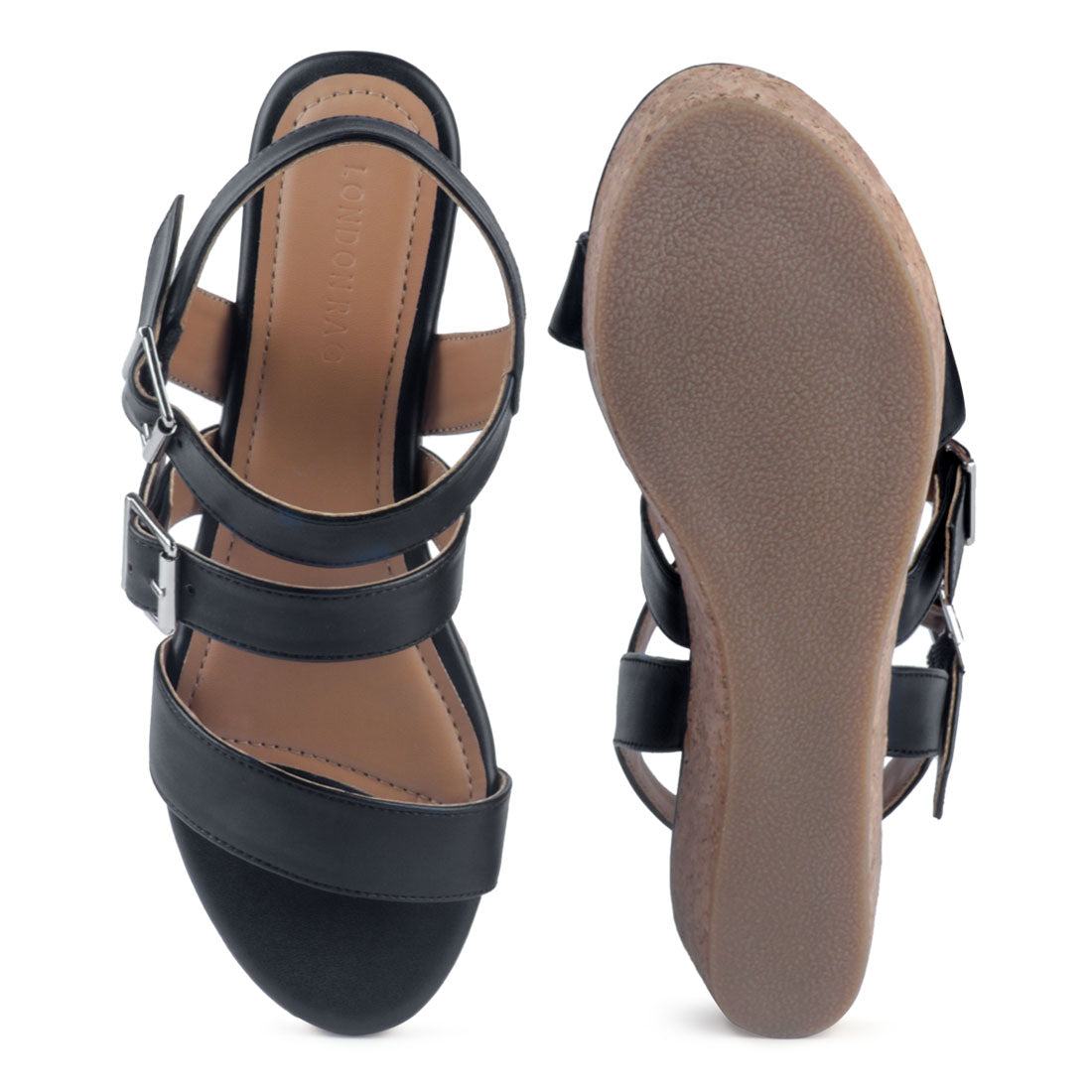 Black Platform Sandal - Black