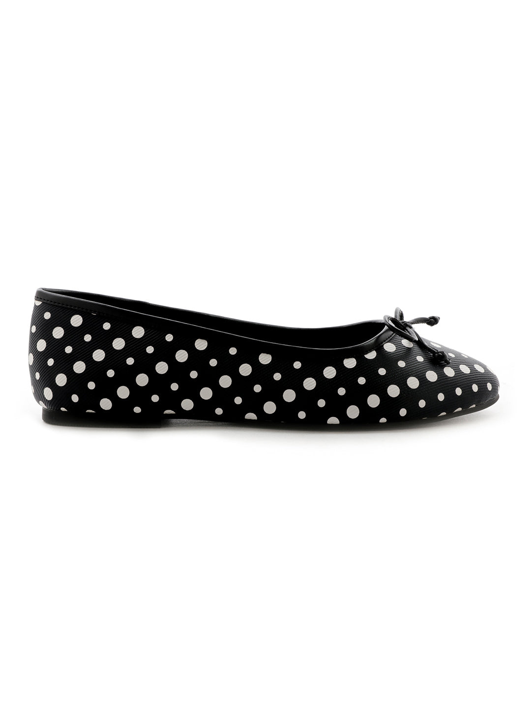 Polka Dot Black Ballerinas - Black