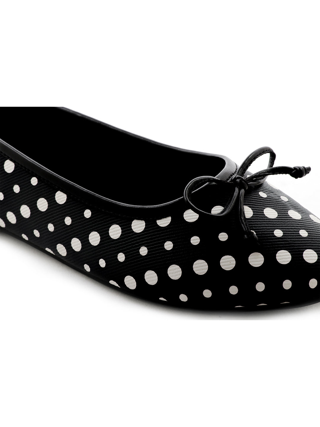 Polka Dot Black Ballerinas - Black