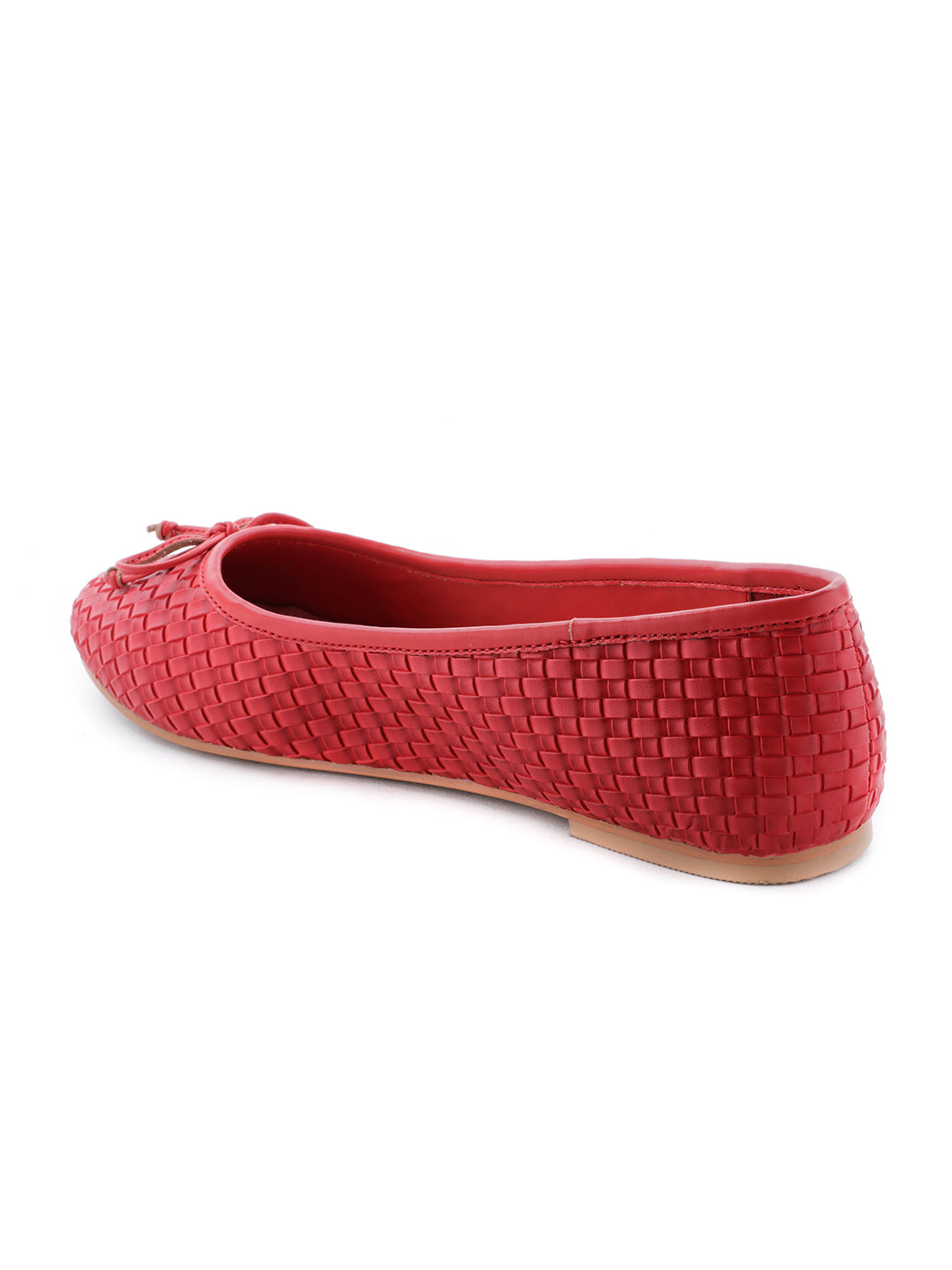 Weaving Embossed Red Ballerinas - Red