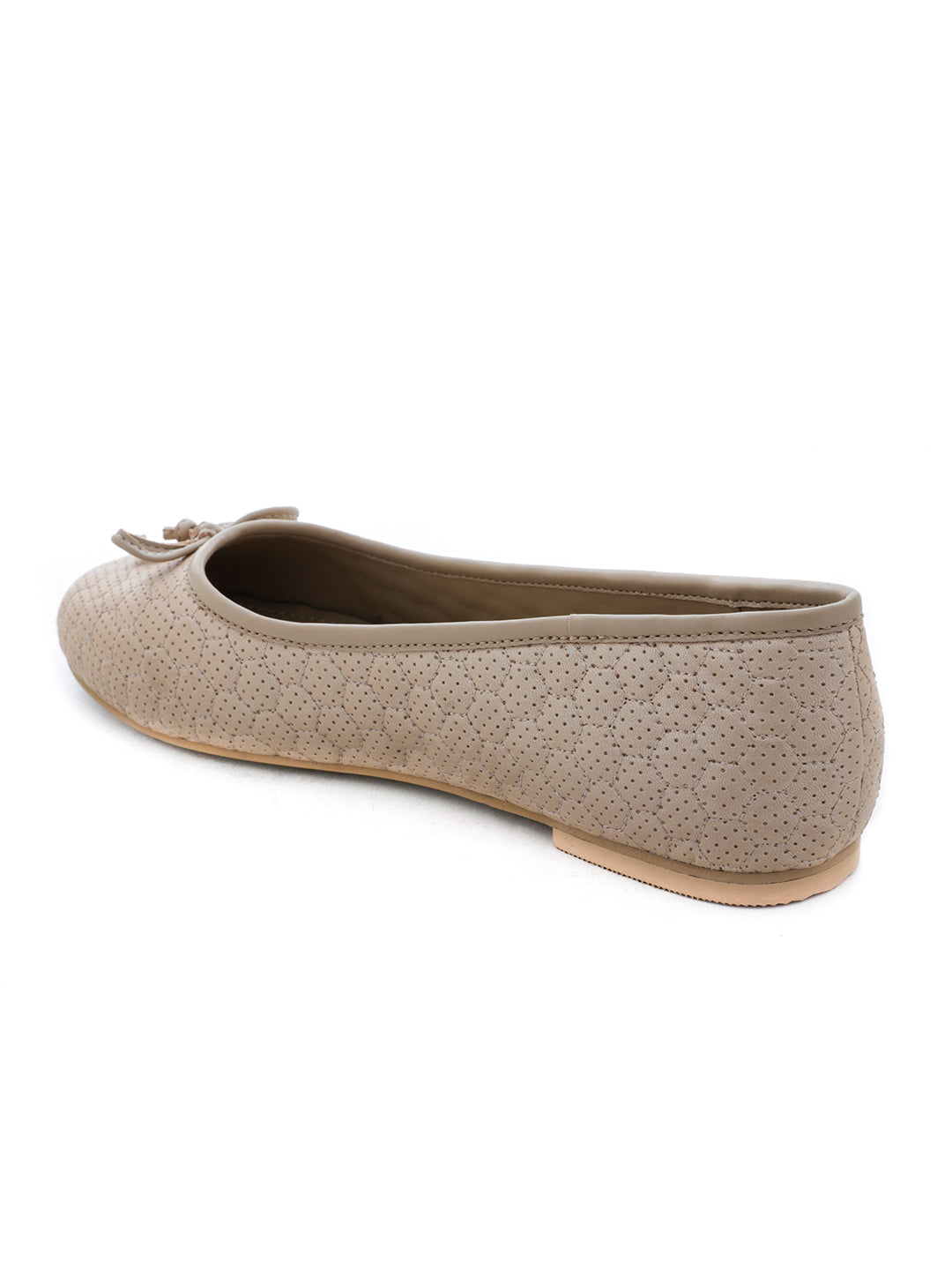 Football Stitched Beige Ballerinas - Beige