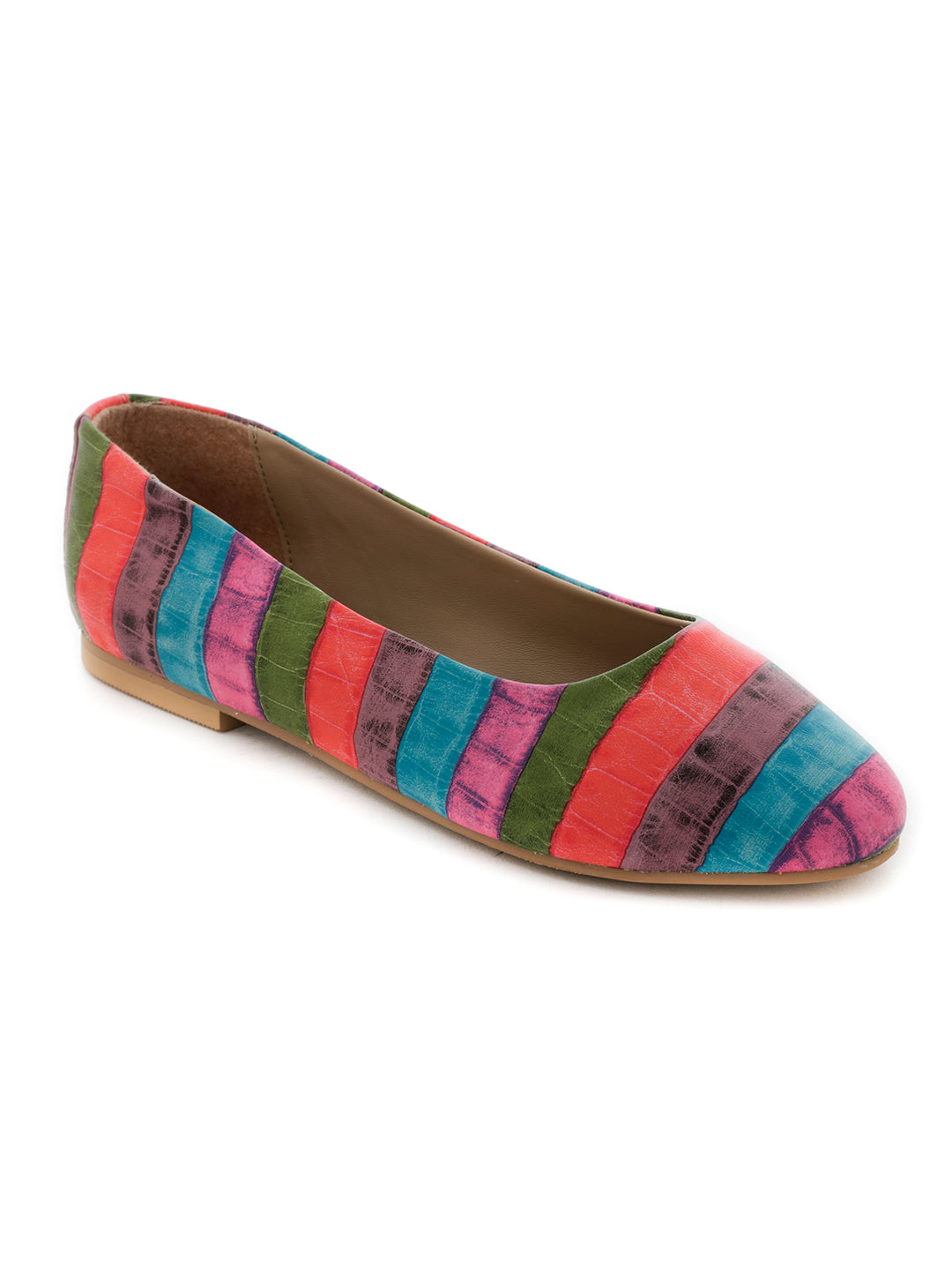 Multicolor textured ballerinas - Multicolor