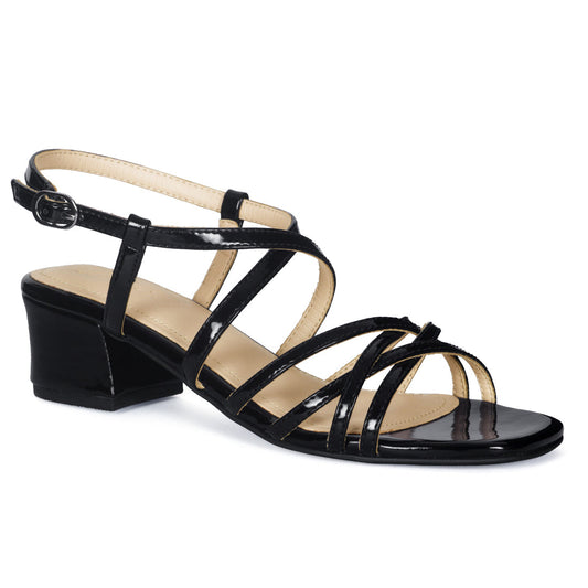 Block Heel Sandals in Black - Black