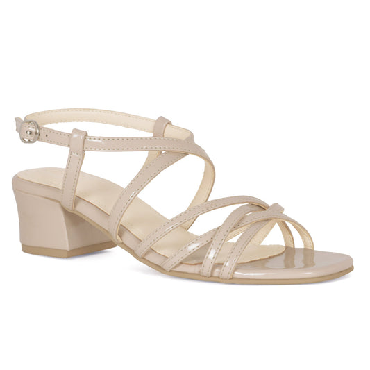 Block Heel Sandals for Women - Nude
