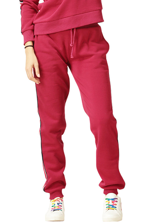 Wine Drawstring Joggers - Wine