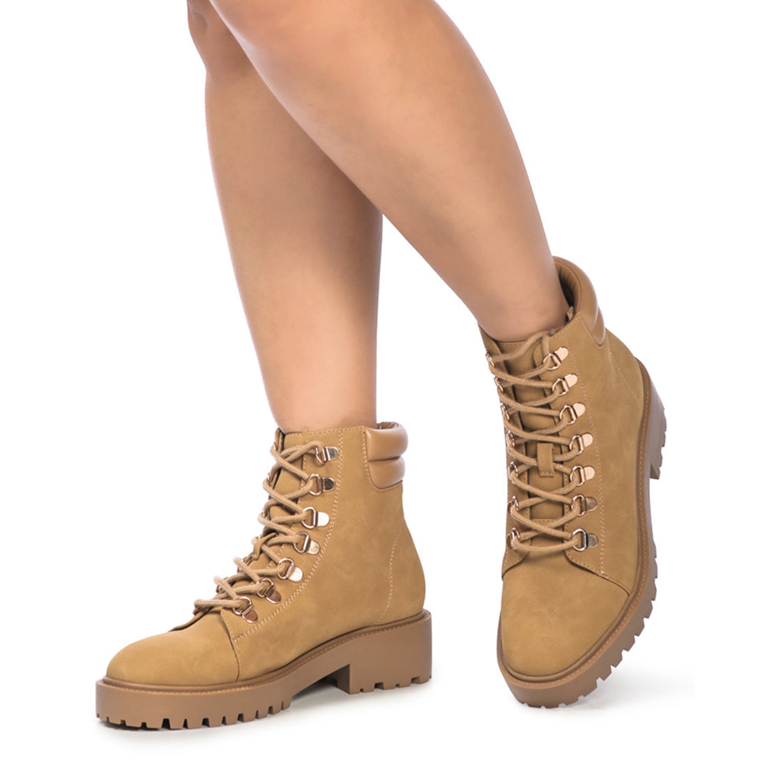 Taupe Smooth lace-Up Boot - UK8